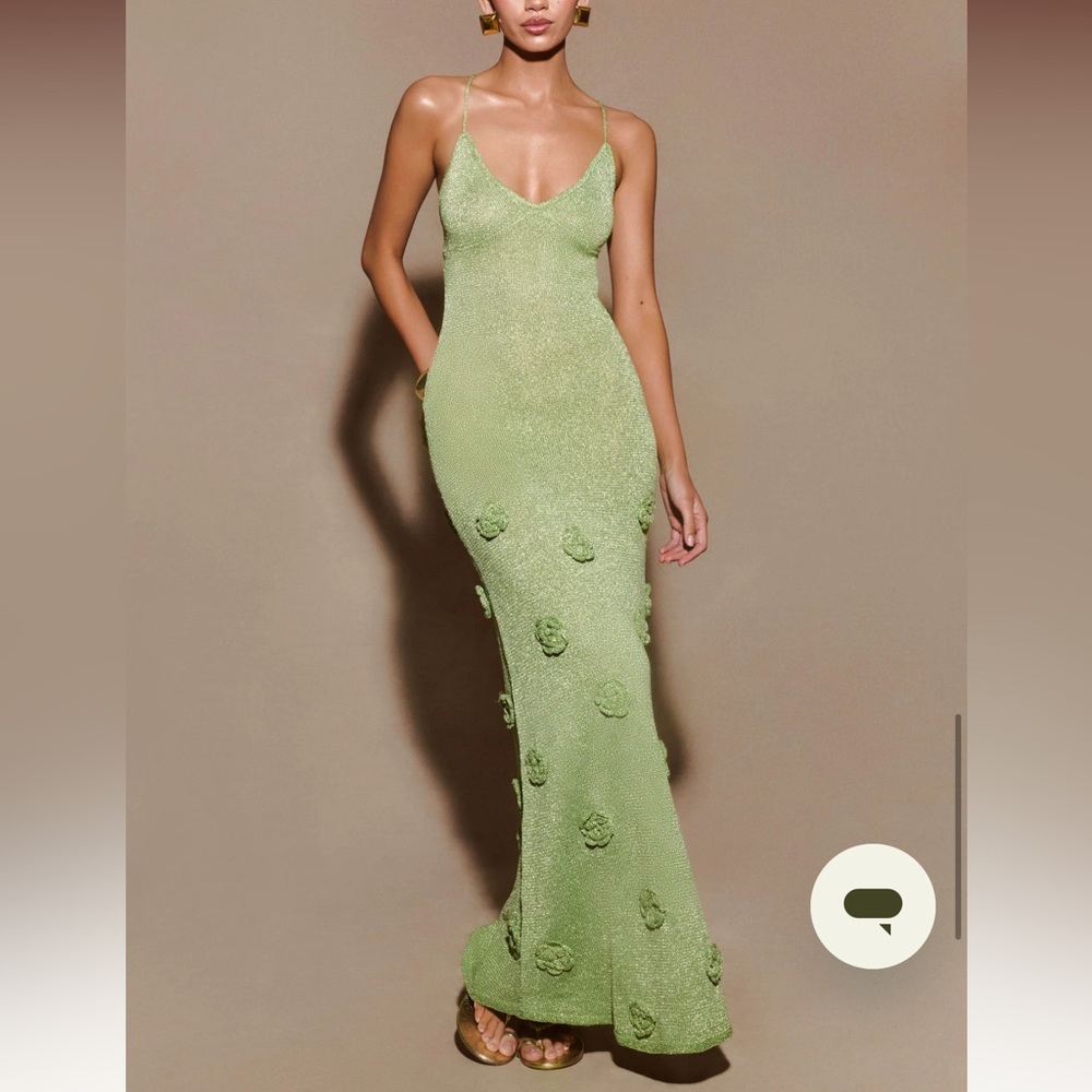 Elegant Green Sleeveless Dress